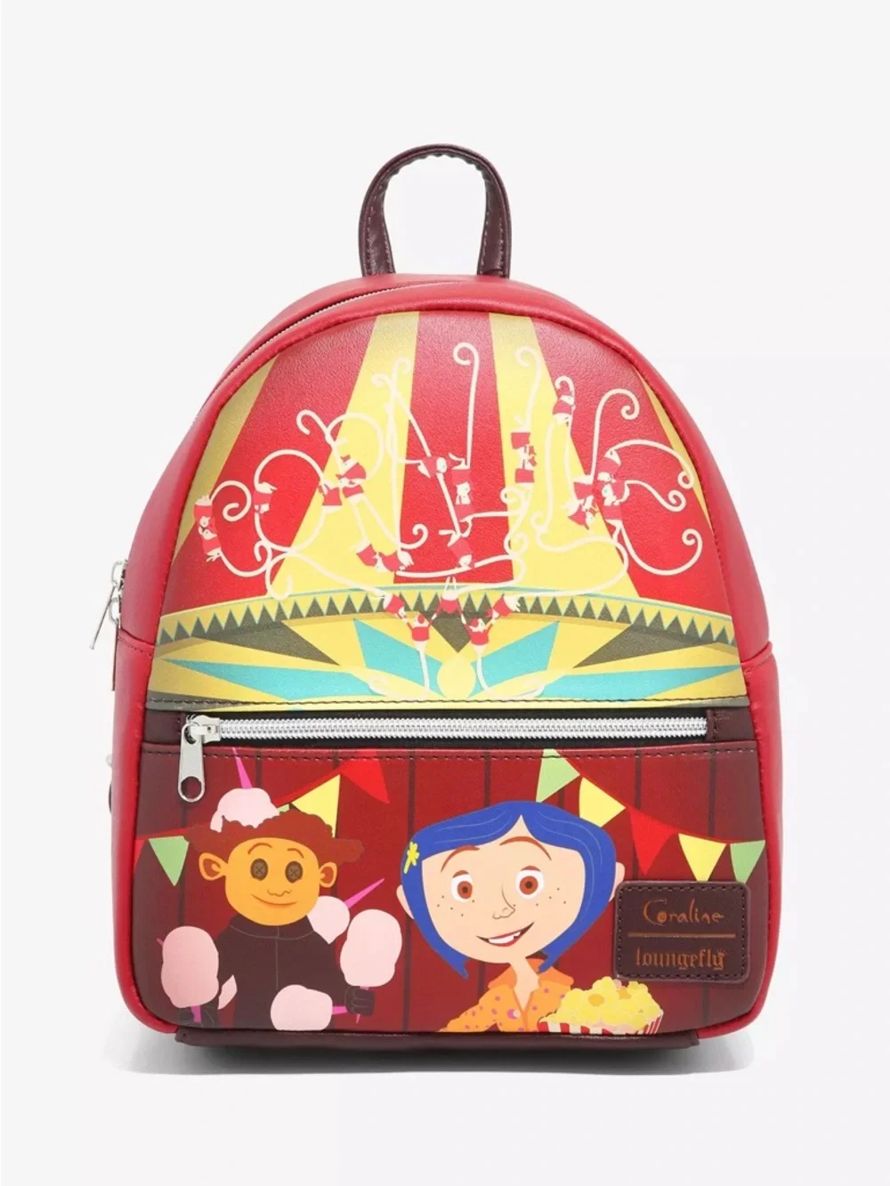 Exclusive Loungefly Laika Coraline and Wybie Mouse Circus Mini Backpack - Picture 9 of 12